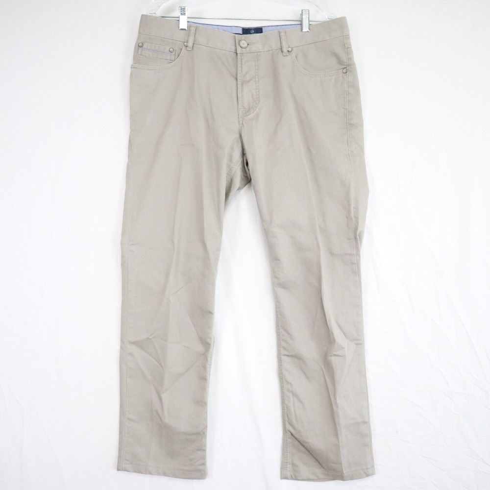 Bugatti Pants Mens 36x32 Dublin 3630 Straight Stretch Flex 5-Pocket Jeans‎ Beige